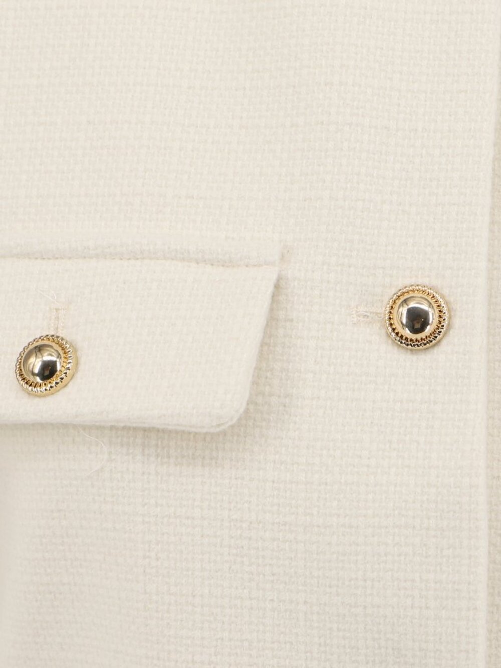 NWT ZARA Gold Button Cropped Flap Jacket Blazer in Ivory Size S - Picture 5 of 11